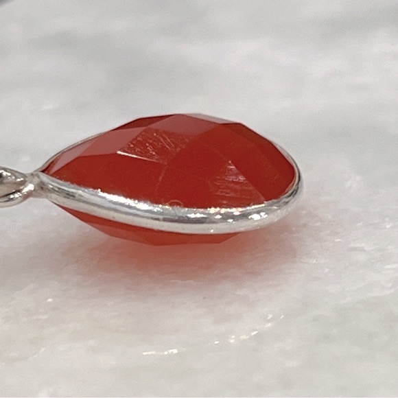 Red Agate Sterling Silver Multifaceted Dangle Earring - Picture 5 of 8